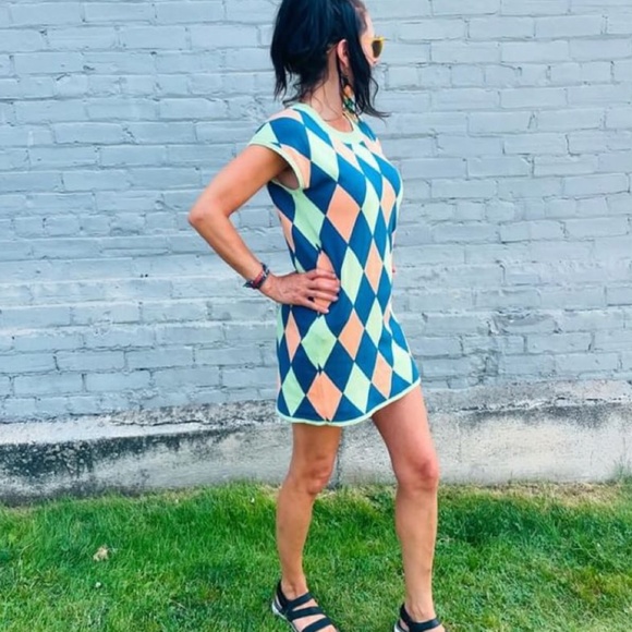 Red Sky Dresses & Skirts - Red Sky Endless Summer Harlequin Pattern Elle Column Mini Dress - Size 2XL/3XL.
